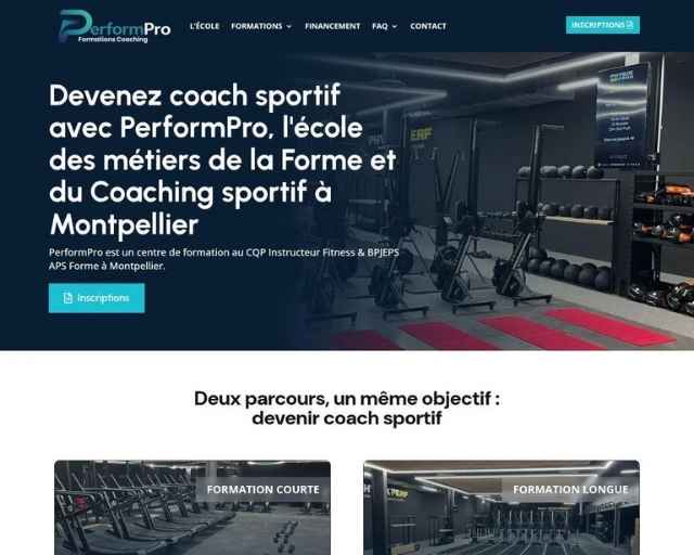Création site internet centre de formation sportif Montpellier